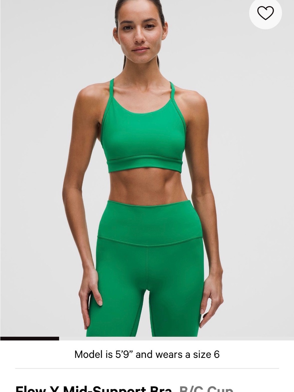 lululemon athletica Green Flow Y Mid Support Sports Bra